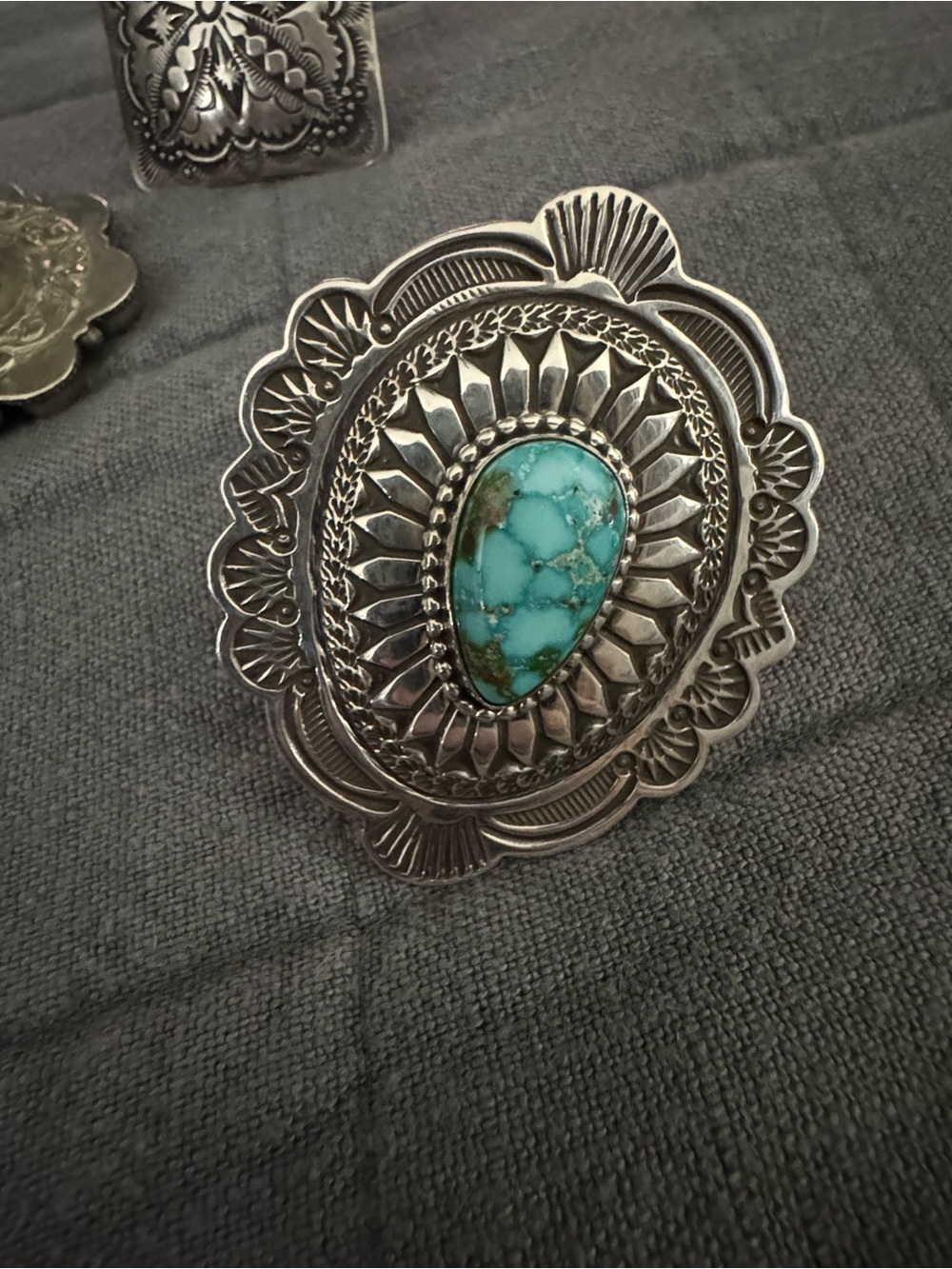 Turquoise and Sterling ring-adjustable